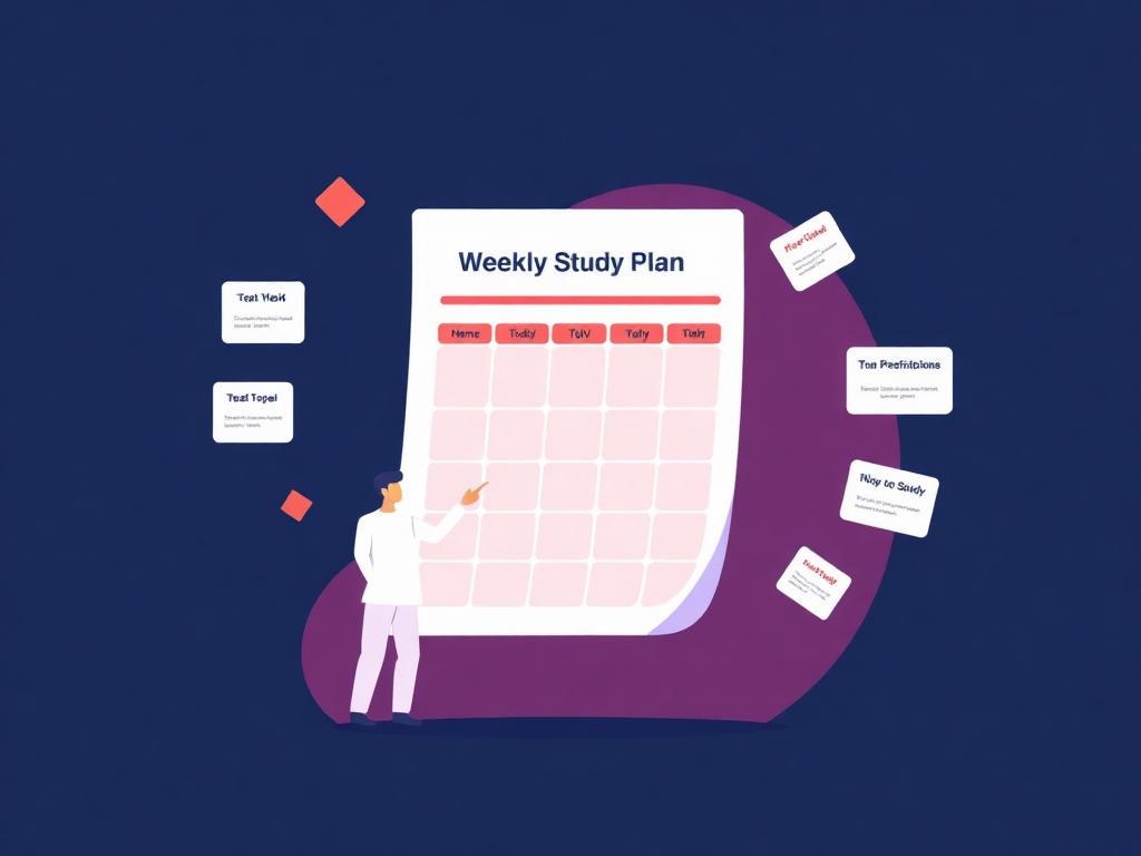 A personalised weekly online study plan with topic tags