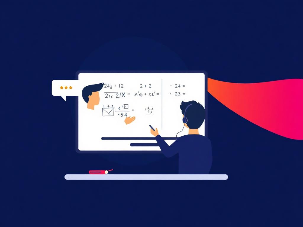 Live one-to-one online class with a mentor on a shared whiteboard